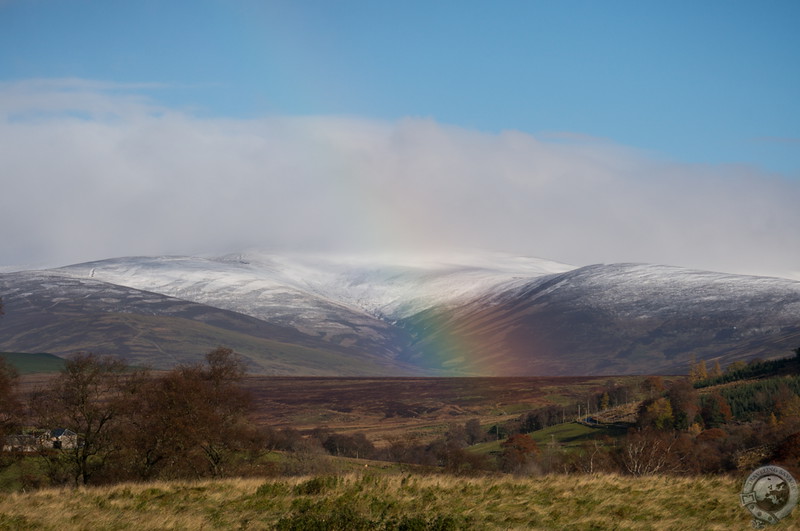 Raining rainbows in Glen Clova